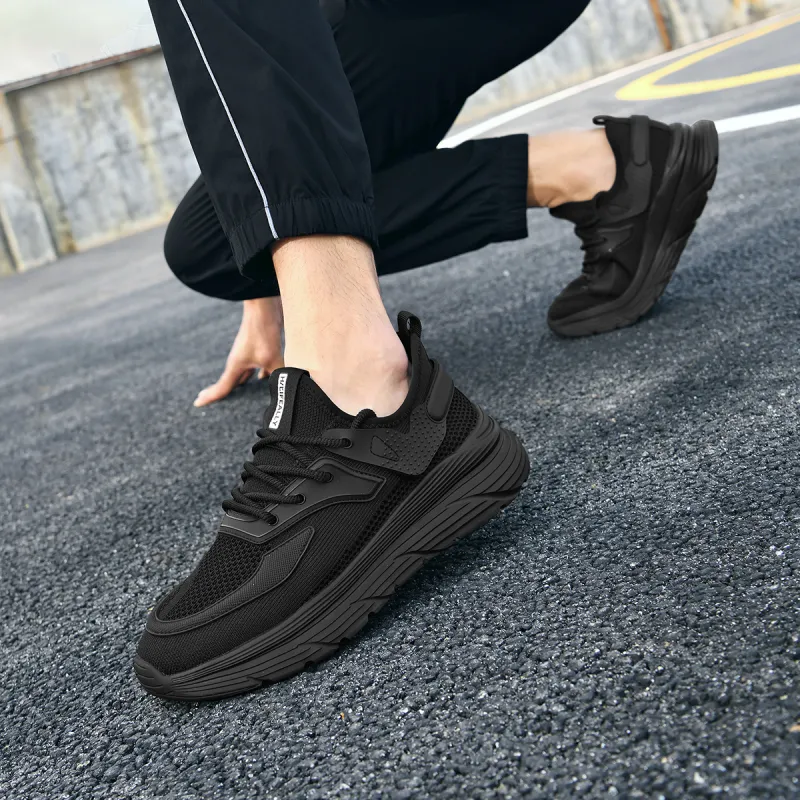 HLA Outdoor Breathable Mesh Height Increasing Casual Shoes Wear-Resistant Running Shoes Men's-6