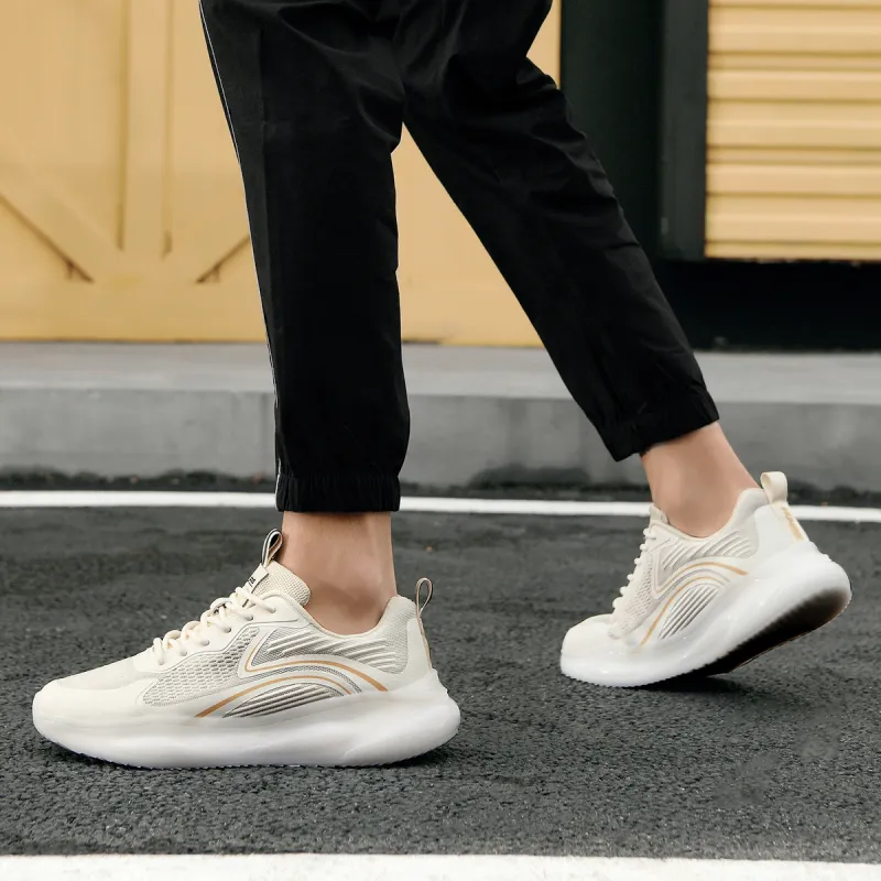 HLA Trendy Breathable Mesh Flyknit Height Increasing Running Casual Shoes-14