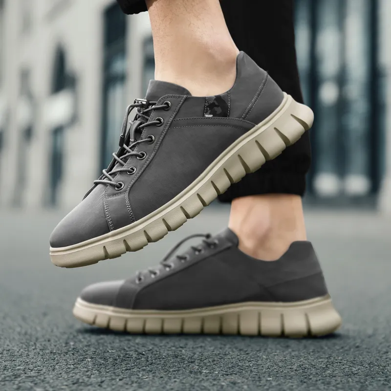 HLA Men's Shoes Fashion-Lace-Up Free Breathable Comfortable Casual Shoes Wear-Resistant Versatile Brogues-12