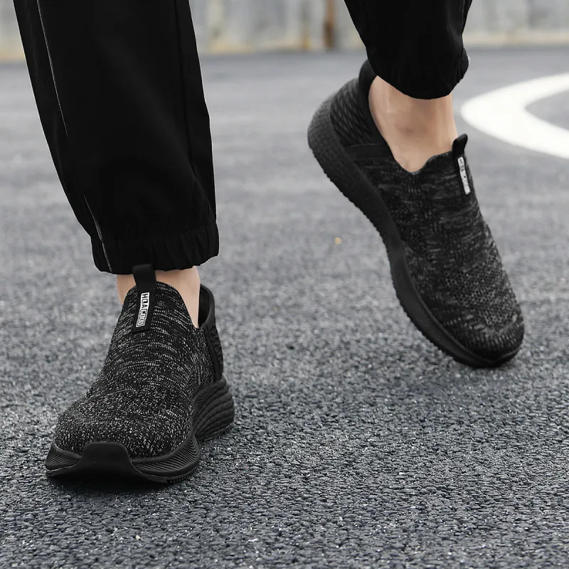 HLA Breathable Slip on Mesh Comfortable Height Increasing Casual Shoes Men's-13