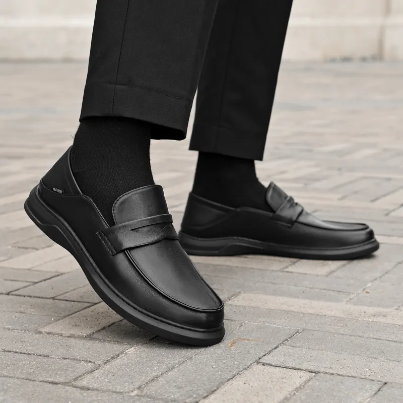 HLA Casual Genuine Leather Soft Sole Breathable Loafers Stirrup Slip on Leather Shoes Men's-6