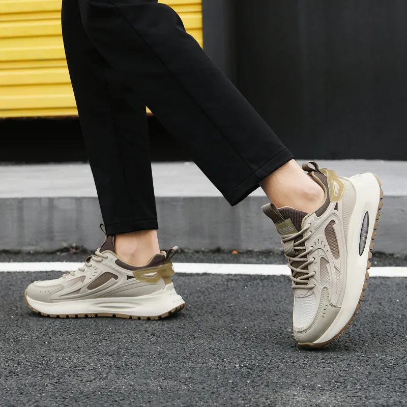 HLA Outdoor Fashion Breathable Mesh Athletic Shoes Height Increasing Wear-Resistant Casual Shoes Men's-13