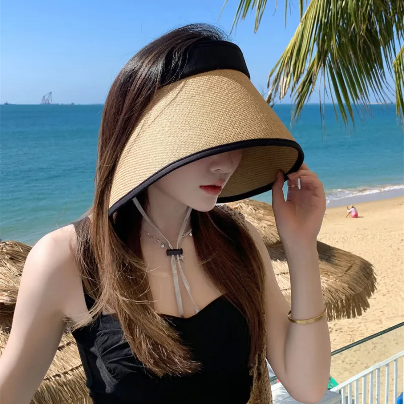 BAIJUAN Straw Woven Polyester Sun Protection Hats Unisex-5