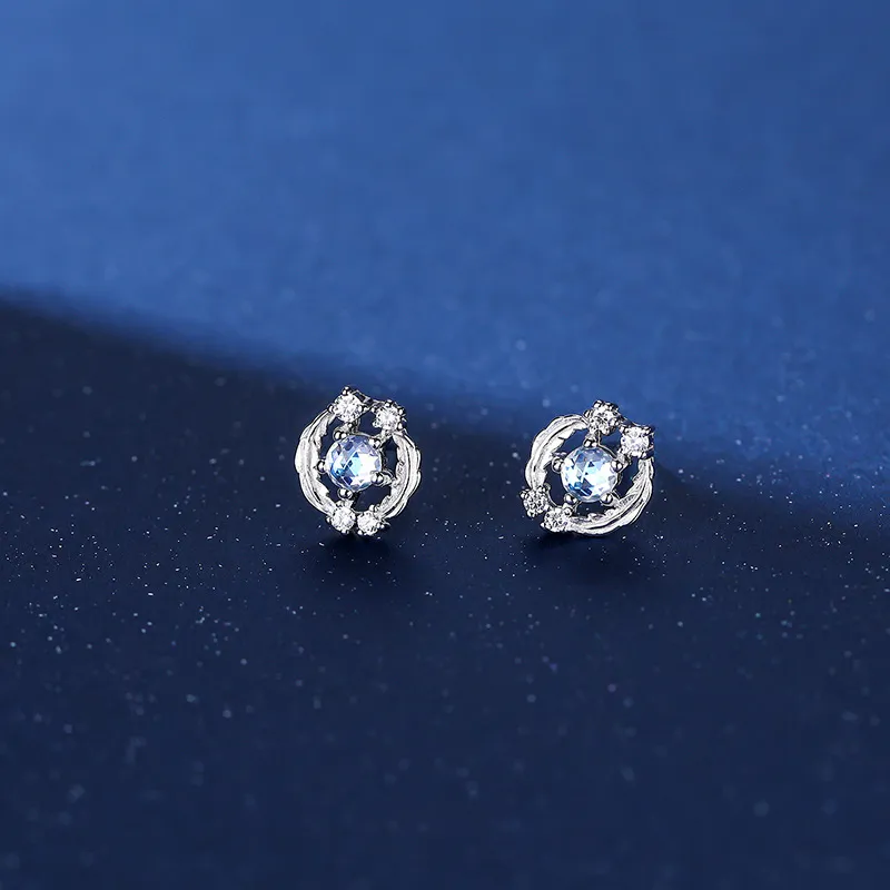 BAIJUAN 999 Fine Silver Stud Earrings Women's-1