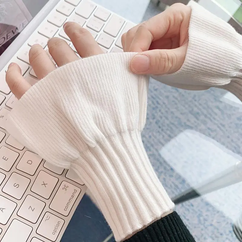 BAIJUAN Acrylic Full Finger Gloves Women's-5
