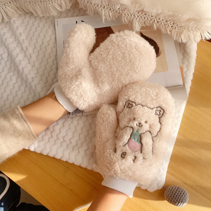 BAIJUAN Polyester Knit Gloves Women's-3
