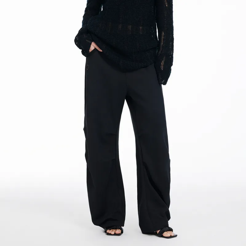 LINCchic Knitted Sports Pants Women's Black-3