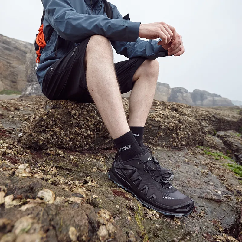 Lowa Merger Ink Horse GTX Anti Slip Wear Resistant Waterproof And Breathable Low Top Outdoor Shoes Men's Black-5