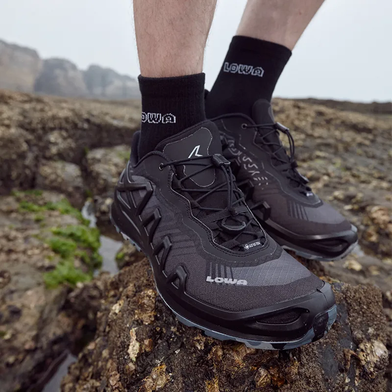 Lowa Merger Ink Horse GTX Anti Slip Wear Resistant Waterproof And Breathable Low Top Outdoor Shoes Men's Black-6