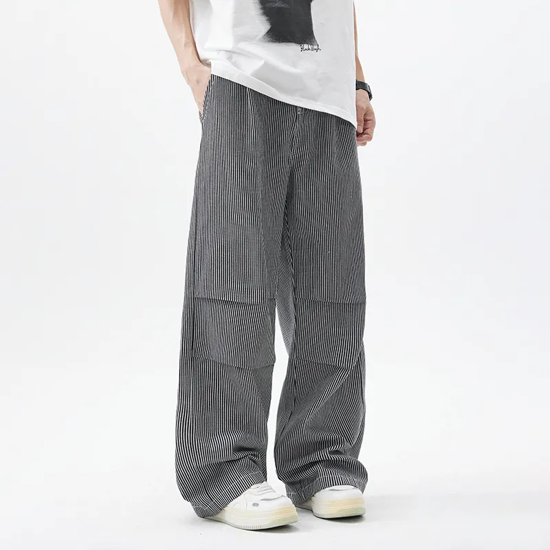 JASONWOOD Casual Pants Unisex Black White-2