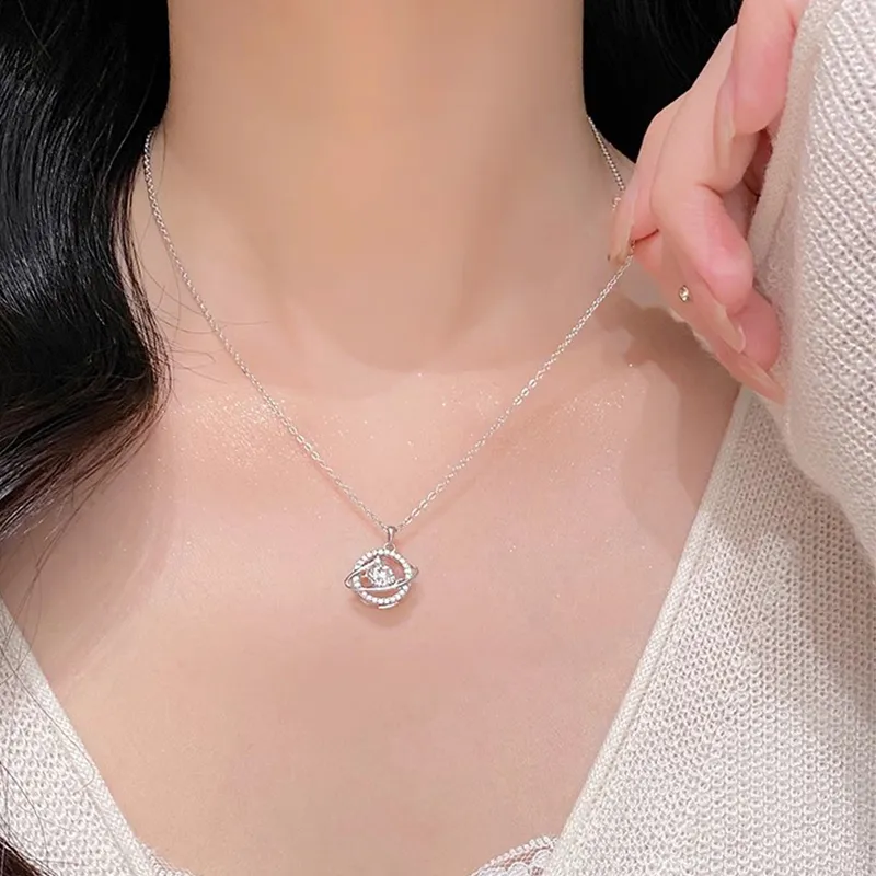 Heart Grass 925 Sterling Silver Necklaces Women's-4