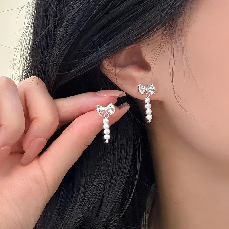 Heart Grass 999 Fine Silver Stud Earrings Women's-3