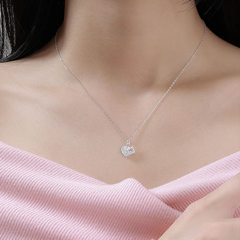 Heart Grass 999 Fine Silver Necklaces Women's-3