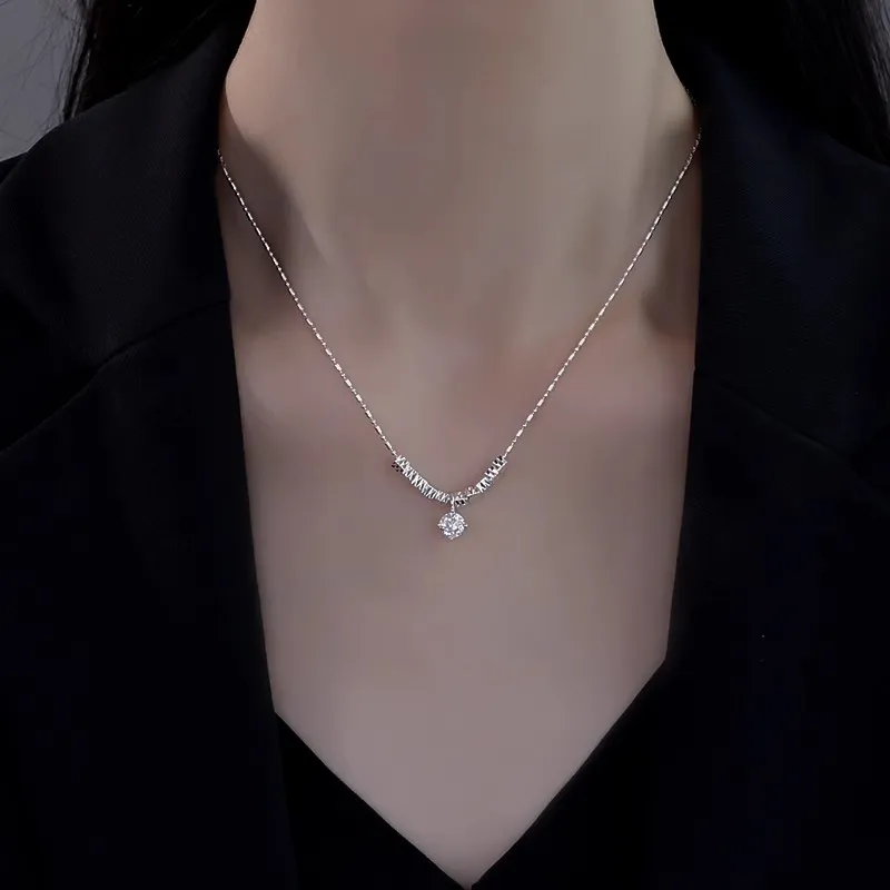 Heart Grass S925 Silver Necklaces Women's-3