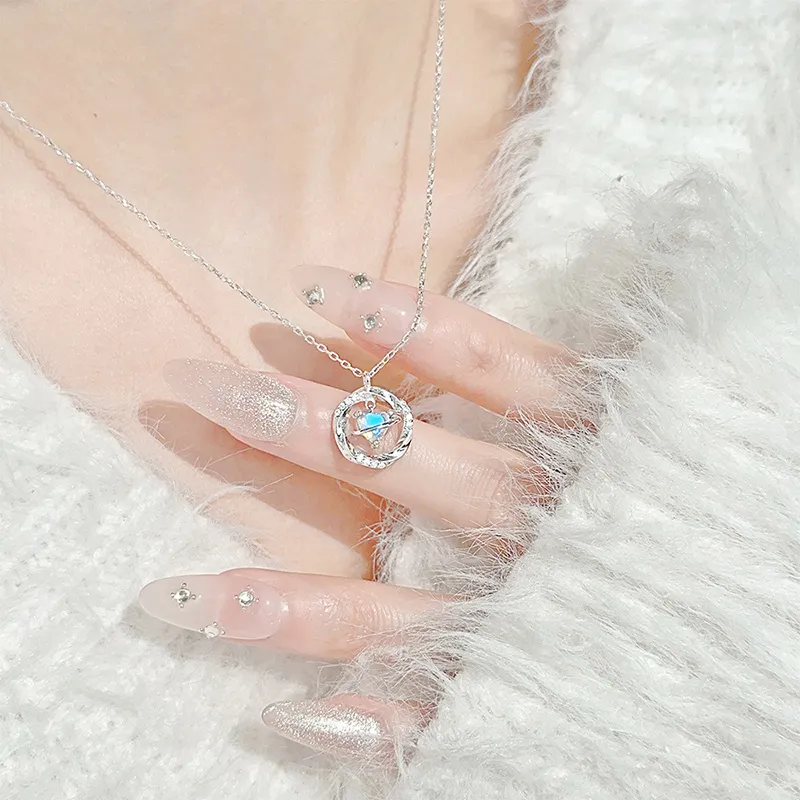 Heart Grass S925 Silver Necklaces Women's-4