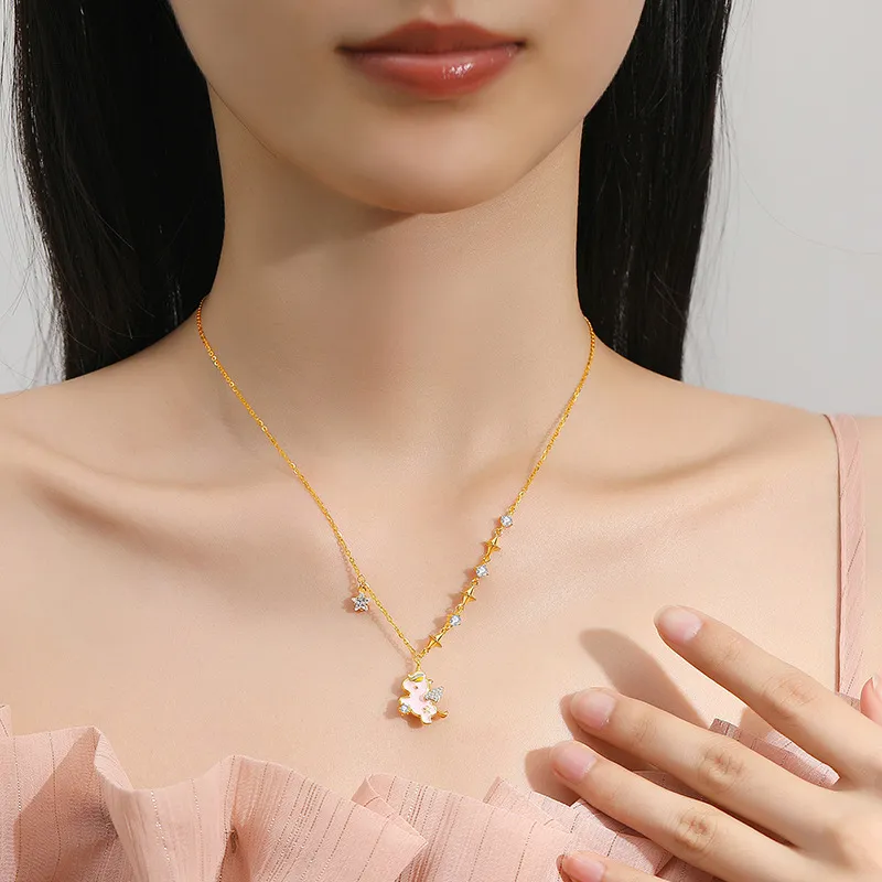 Heart Grass S925 Silver Necklaces Women's-3