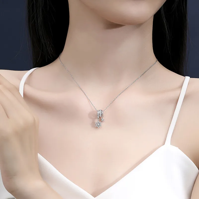 Heart Grass S925 Silver Necklaces Women's-3