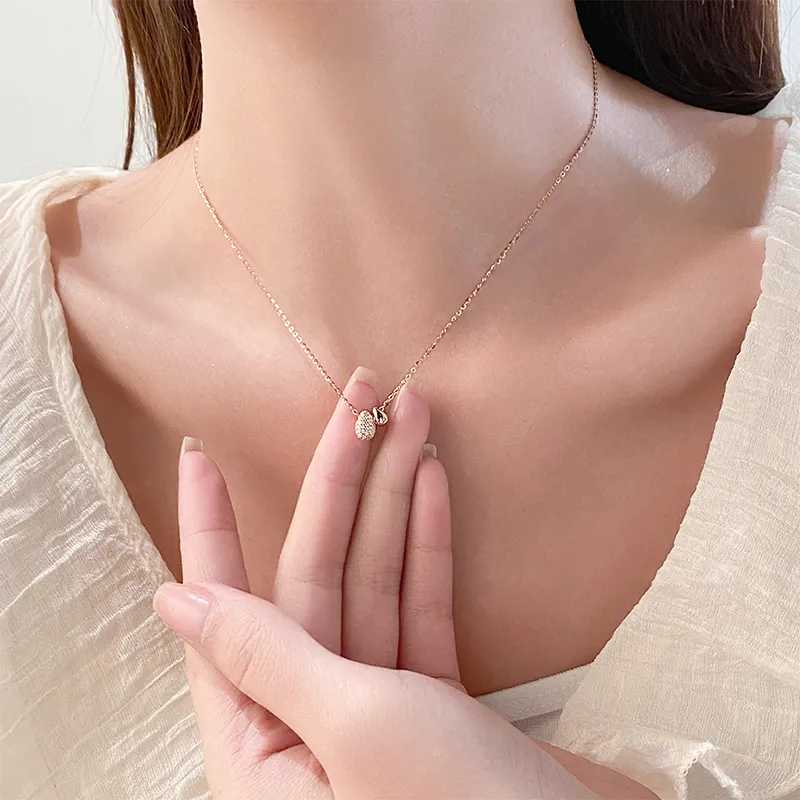 Heart Grass S925 Silver Necklaces Women's-3