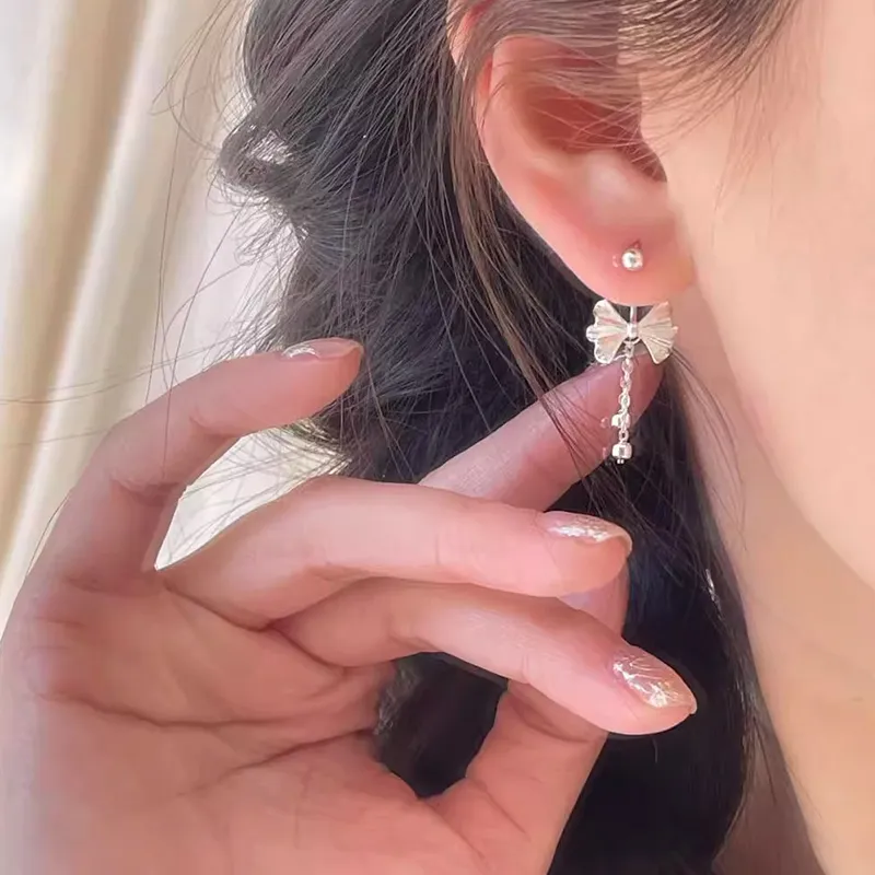 Heart Grass 999 Fine Silver Earrings Women's-3