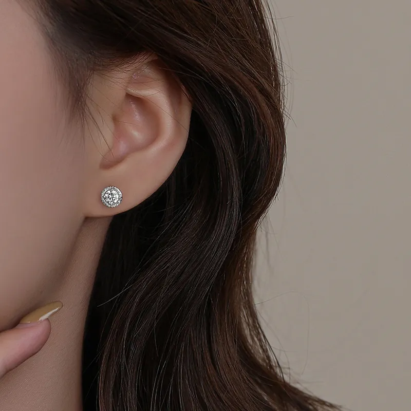 Heart Grass 999 Fine Silver Stud Earrings Women's-4