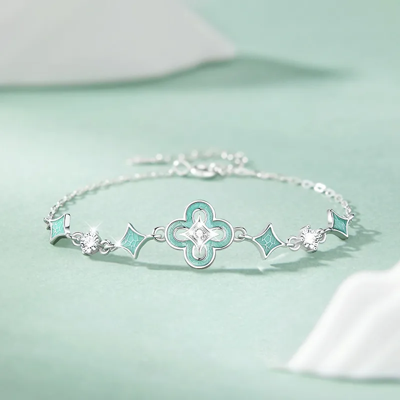 Heart Grass S925 Silver Bracelets Women's-1