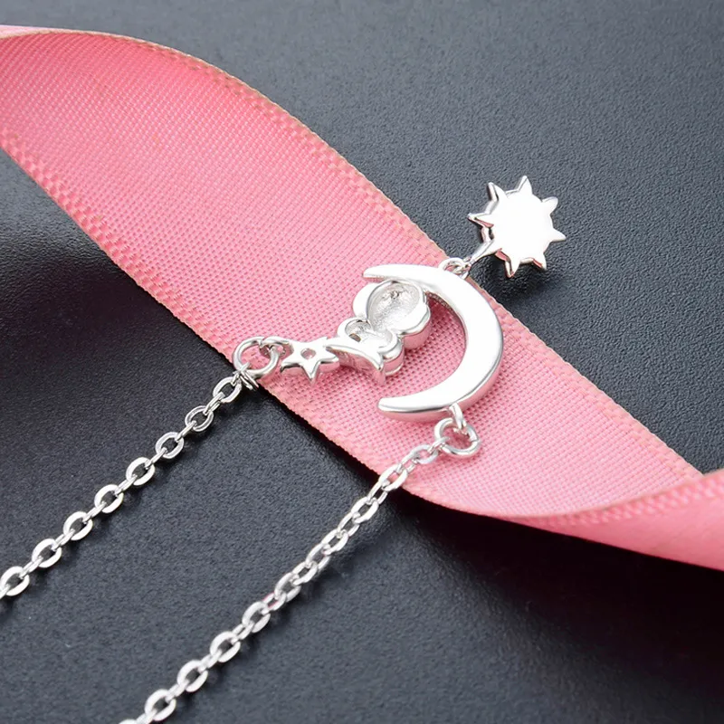 Heart Grass S925 Silver Necklaces Women's-5