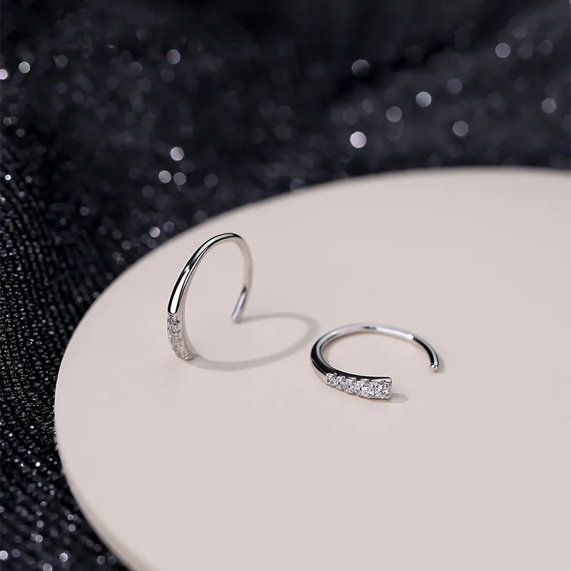 Heart Grass S925 Silver Stud Earrings Women's-2