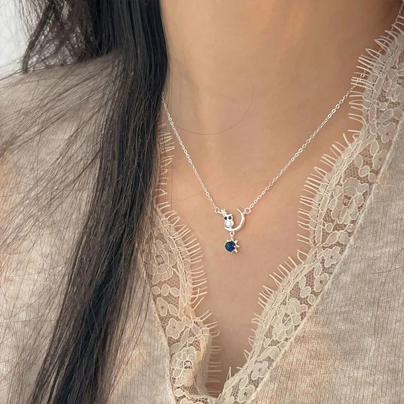 Heart Grass S925 Silver Necklaces Women's-3