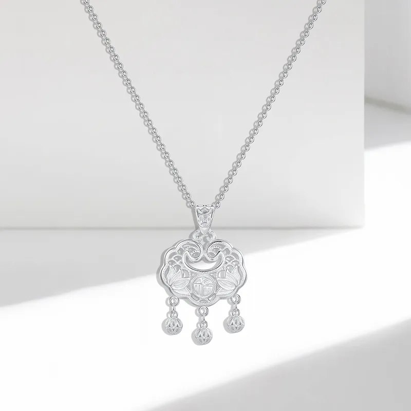 Heart Grass 999 Fine Silver Necklaces Women's-1