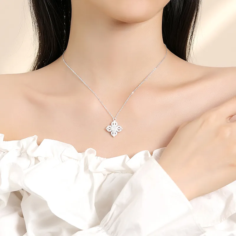 Heart Grass 999 Fine Silver Necklaces Women's-3
