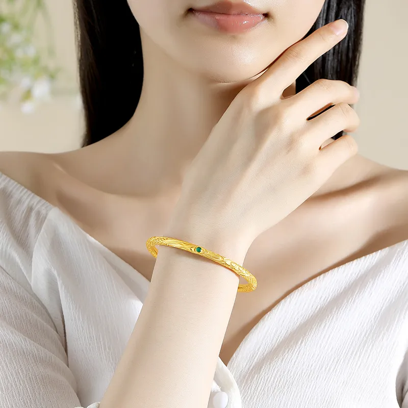Heart Grass 999 Fine Silver Bangles Women's-3
