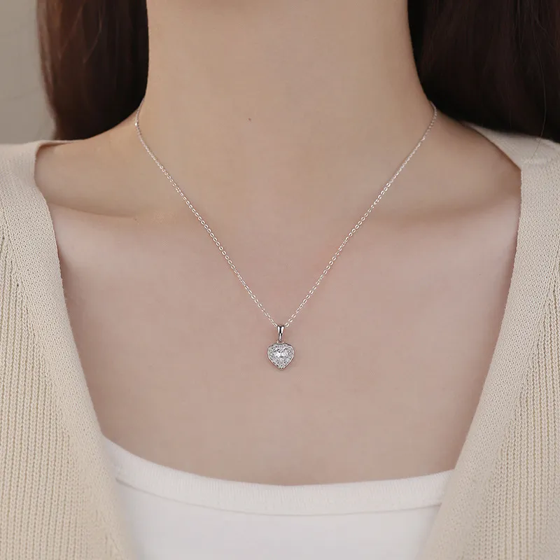 Heart Grass S925 Silver Necklaces Women's-3