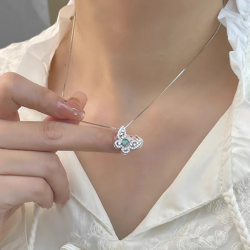 Heart Grass Alloy Necklaces Women's-4