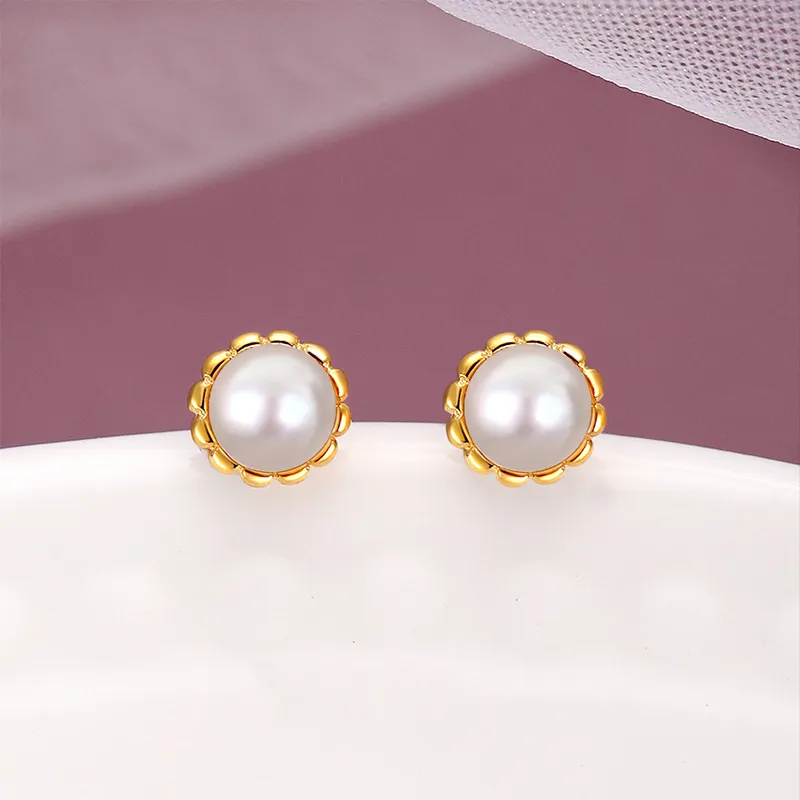 Heart Grass S925 Silver Stud Earrings Women's-1
