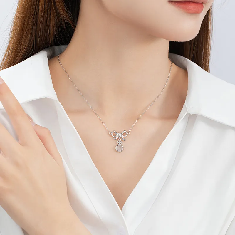 Heart Grass S925 Silver Necklaces Women's-3
