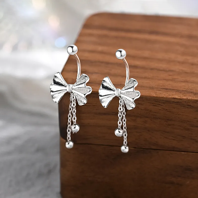 Heart Grass 999 Fine Silver Earrings Women's-1