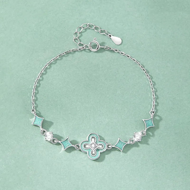 Heart Grass S925 Silver Bracelets Women's-2