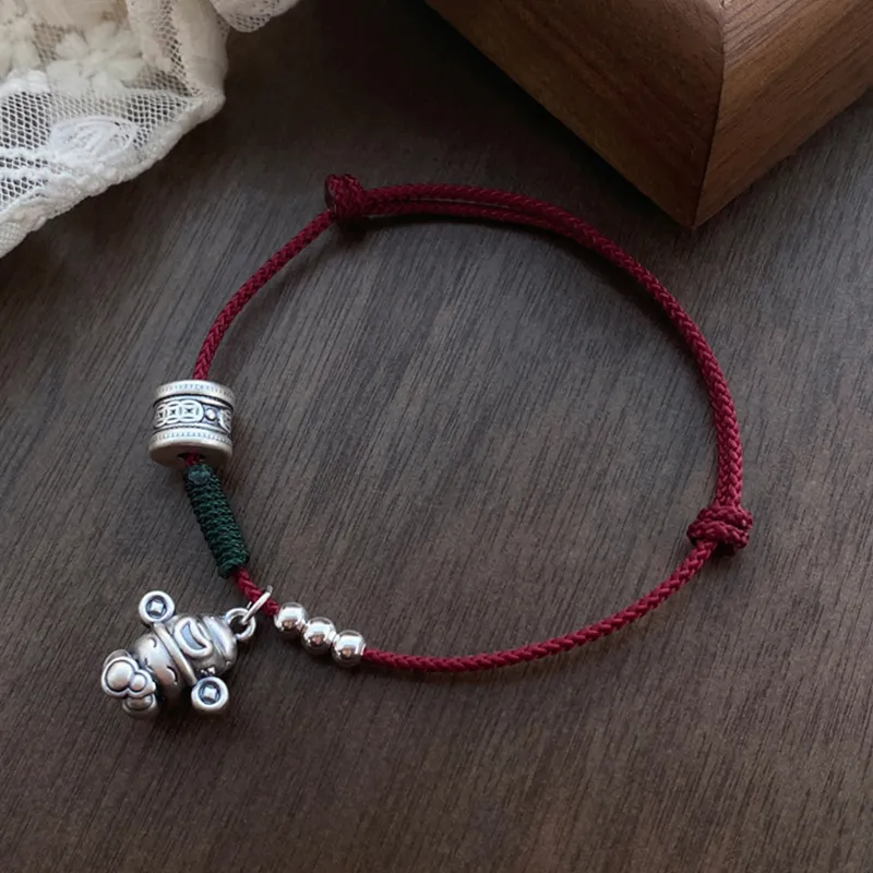 Heart Grass 999 Fine Silver Bracelets Women's-5