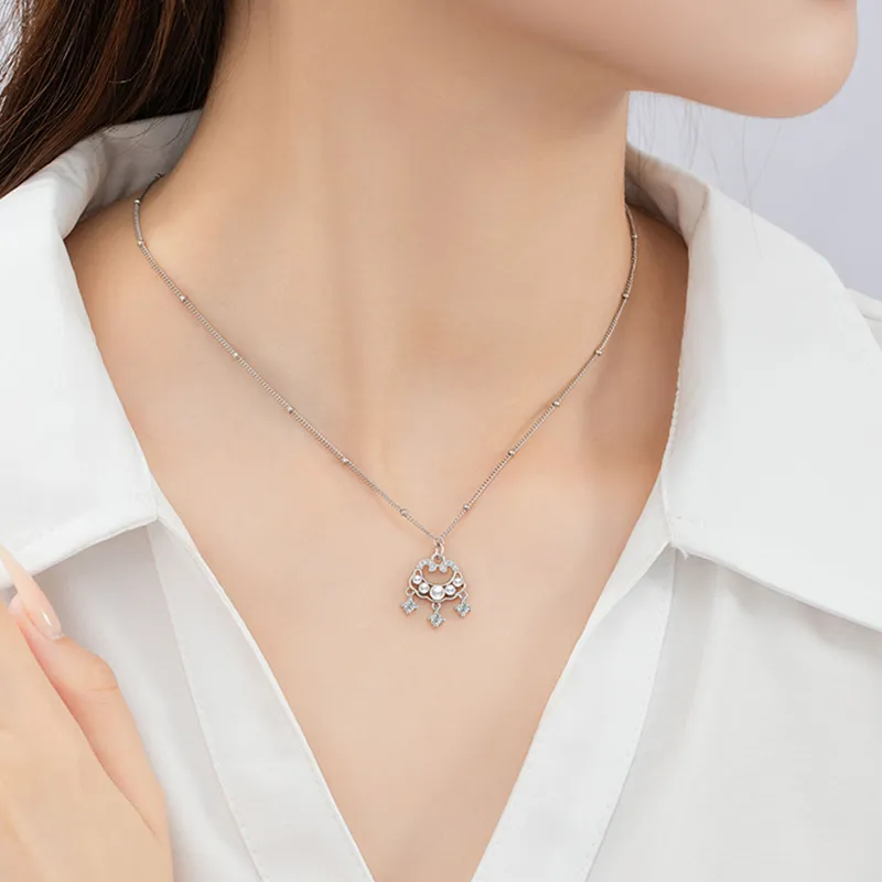 Heart Grass S925 Silver Necklaces Women's-3