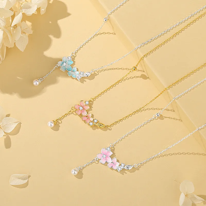 Heart Grass S925 Silver Necklaces Women's-2