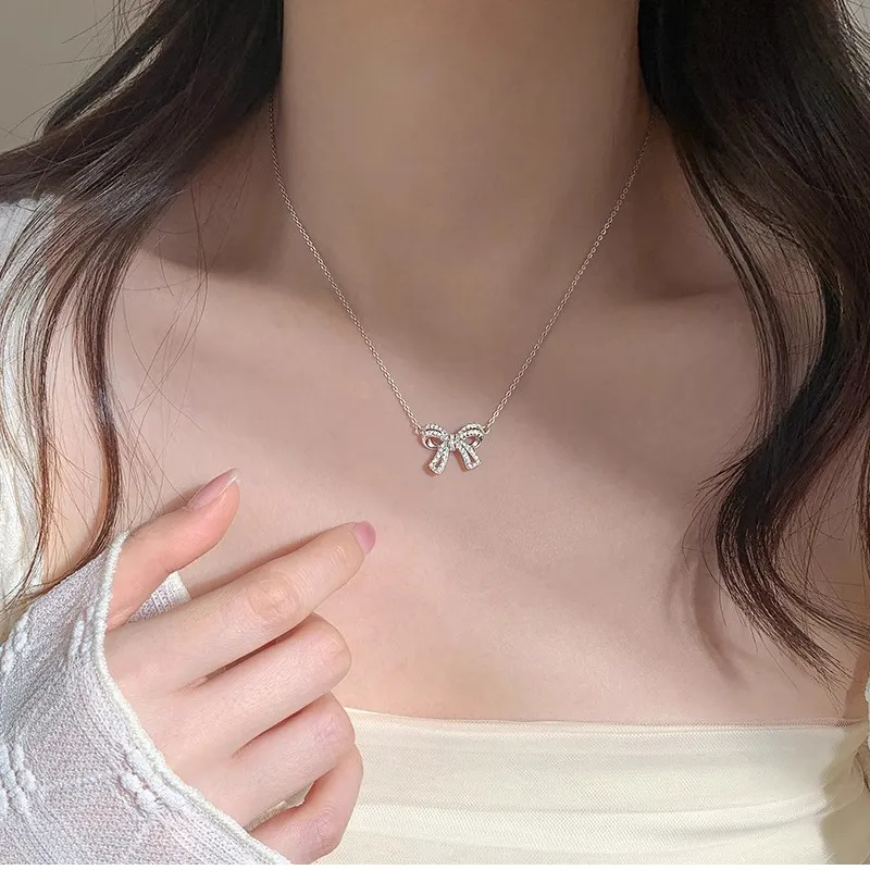 Heart Grass S925 Silver Necklaces Women's-3