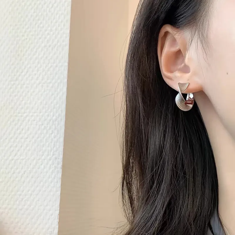 Heart Grass S925 Silver Earrings Women's-3