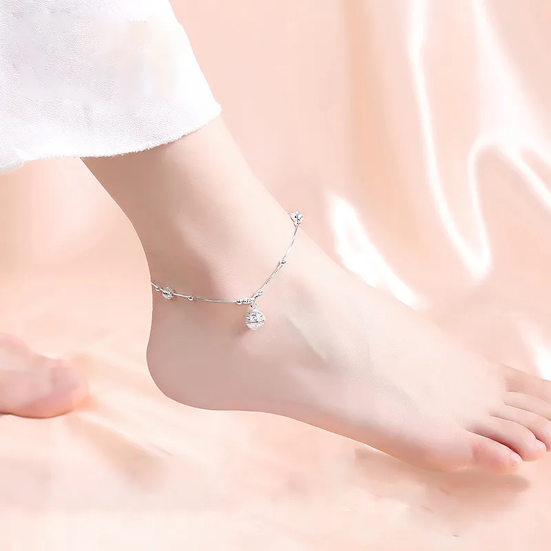 Heart Grass S925 Silver Anklets Women's-3
