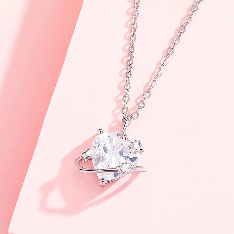Heart Grass S925 Silver Necklaces Women's-1