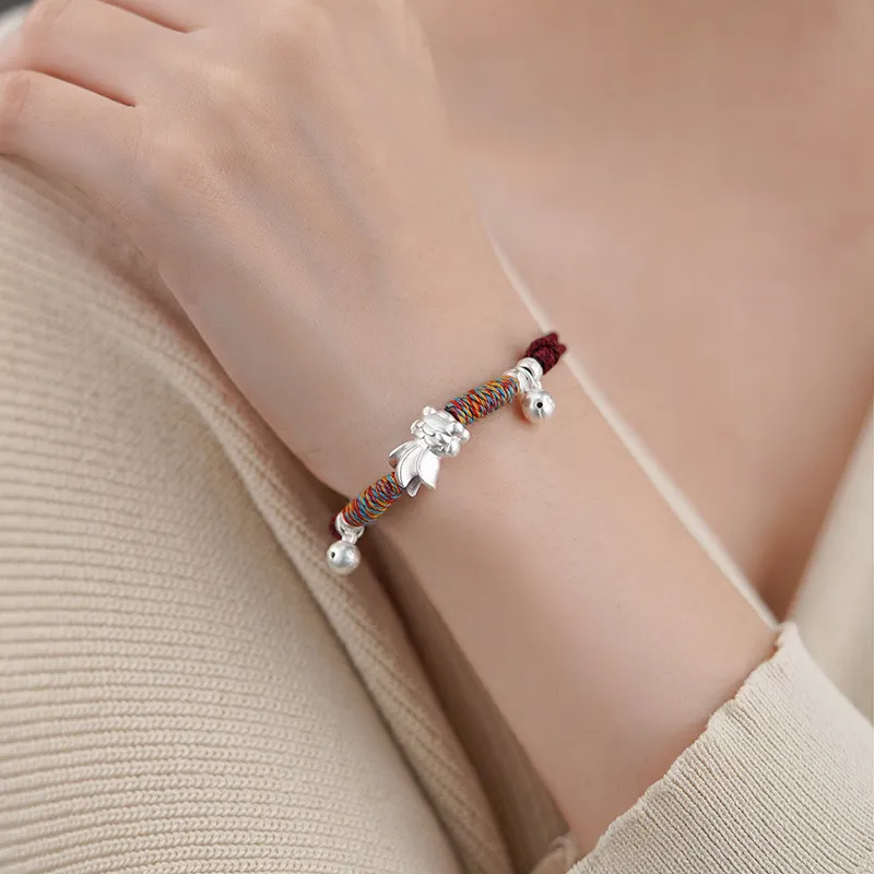Heart Grass 999 Fine Silver Bracelets Women's-3