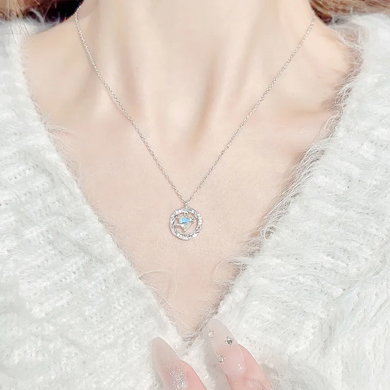 Heart Grass S925 Silver Necklaces Women's-3