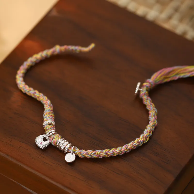 Heart Grass 999 Fine Silver Bracelets Women's-2