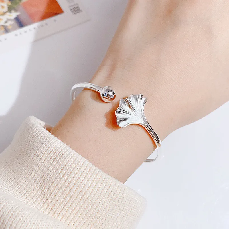 Heart Grass 999 Fine Silver Bangles Women's-3