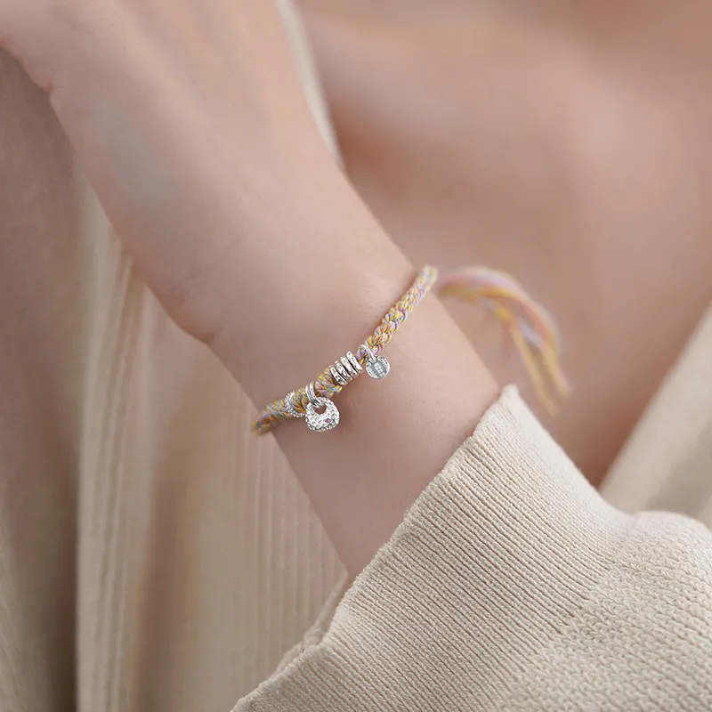 Heart Grass 999 Fine Silver Bracelets Women's-3
