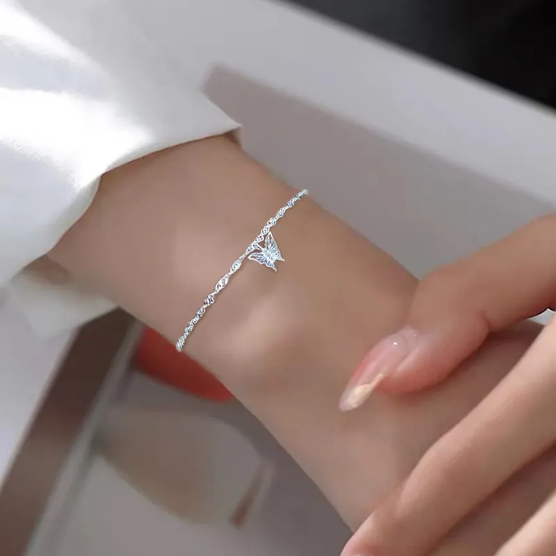 Heart Grass S925 Silver Bracelets Women's-3